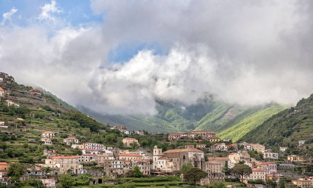 Amalfi Coast landscape for MARENTAL scooter rental service