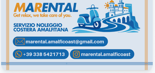 MARENTAL business card with email, WhatsApp and Instagram contact details